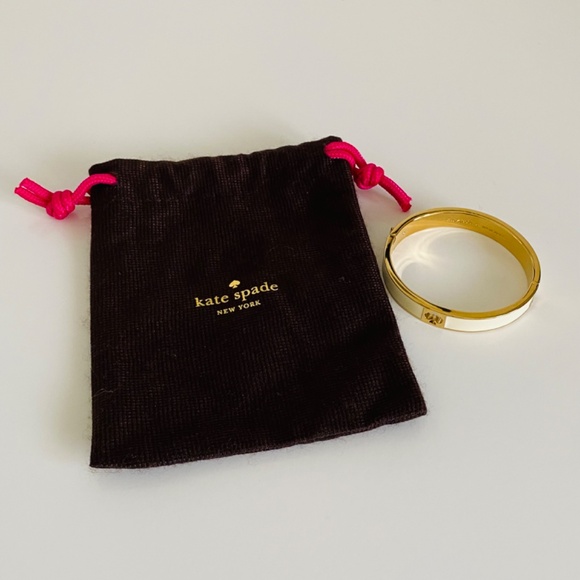 Kate Spade Hole Punch White Enamel Bangle - Picture 8 of 11